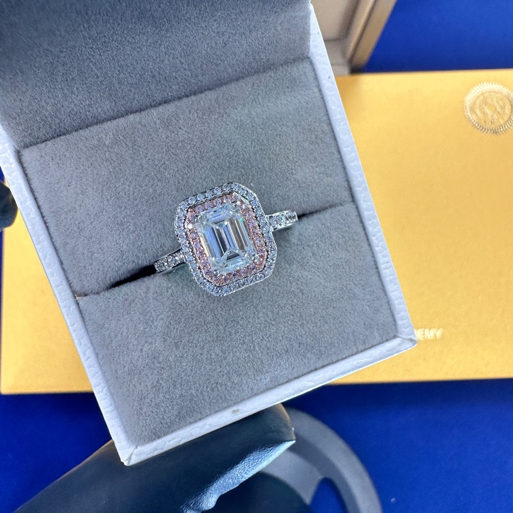 Elegant Silver and Pink Gemstone Ring